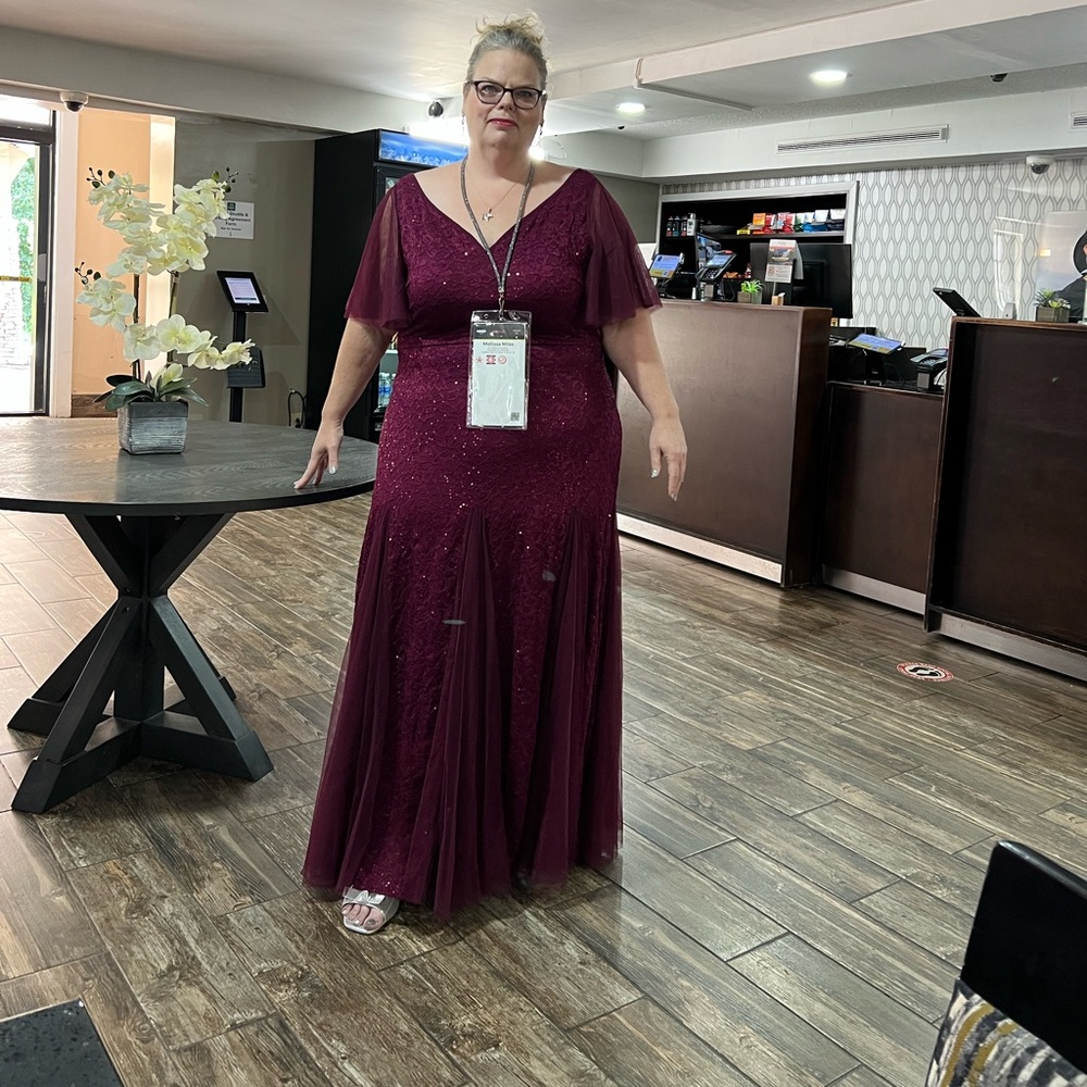 Elegant Burgundy Evening Gown